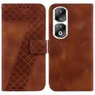 For Honor 90 Pro Seven-shaped Embossed Leather Phone Case(Brown) - 1