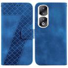 For Honor 90 Pro 7-shaped Embossed Leather Phone Case(Blue) - 1