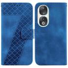 For Honor 90 Seven-shaped Embossed Leather Phone Case(Blue) - 1