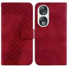 For Honor 90 Seven-shaped Embossed Leather Phone Case(Red) - 1