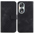 For Honor 90 7-shaped Embossed Leather Phone Case(Black) - 1