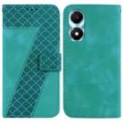 For Honor X5 Plus / Play 40C 7-shaped Embossed Leather Phone Case(Green) - 1