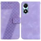 For Honor X5 Plus / Play 40C Seven-shaped Embossed Leather Phone Case(Purple) - 1