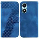 For Honor X5 Plus / Play 40C Seven-shaped Embossed Leather Phone Case(Blue) - 1