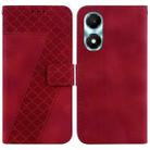 For Honor X5 Plus / Play 40C 7-shaped Embossed Leather Phone Case(Red) - 1