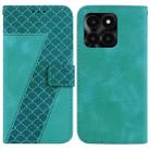 For Honor X6a 7-shaped Embossed Leather Phone Case(Green) - 1
