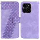 For Honor X6a 7-shaped Embossed Leather Phone Case(Purple) - 1