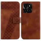 For Honor X6a 7-shaped Embossed Leather Phone Case(Brown) - 1