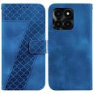 For Honor X6a 7-shaped Embossed Leather Phone Case(Blue) - 1