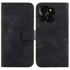 For Honor X6a Seven-shaped Embossed Leather Phone Case(Black) - 1