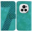 For Honor Magic6 Pro Seven-shaped Embossed Leather Phone Case(Green) - 1