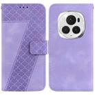 For Honor Magic6 Pro Seven-shaped Embossed Leather Phone Case(Purple) - 1