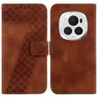 For Honor Magic6 Pro Seven-shaped Embossed Leather Phone Case(Brown) - 1