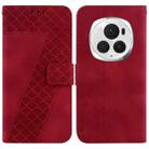 For Honor Magic6 Pro Seven-shaped Embossed Leather Phone Case(Red) - 1