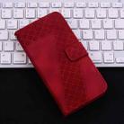 For Honor Magic6 Pro Seven-shaped Embossed Leather Phone Case(Red) - 2