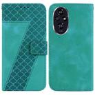 For Honor 200 5G Seven-shaped Embossed Leather Phone Case(Green) - 1