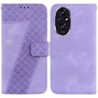 For Honor 200 5G Seven-shaped Embossed Leather Phone Case(Purple) - 1