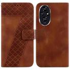 For Honor 200 5G Seven-shaped Embossed Leather Phone Case(Brown) - 1