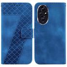 For Honor 200 5G Seven-shaped Embossed Leather Phone Case(Blue) - 1