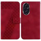 For Honor 200 5G Seven-shaped Embossed Leather Phone Case(Red) - 1