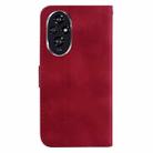 For Honor 200 5G Seven-shaped Embossed Leather Phone Case(Red) - 3