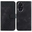 For Honor 200 5G Seven-shaped Embossed Leather Phone Case(Black) - 1