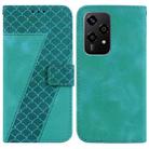 For Honor 200 Lite Global Seven-shaped Embossed Leather Phone Case(Green) - 1