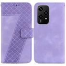 For Honor 200 Lite Global Seven-shaped Embossed Leather Phone Case(Purple) - 1