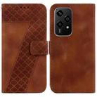 For Honor 200 Lite Global Seven-shaped Embossed Leather Phone Case(Brown) - 1