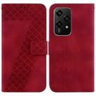 For Honor 200 Lite Global Seven-shaped Embossed Leather Phone Case(Red) - 1