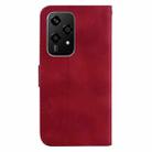 For Honor 200 Lite Global Seven-shaped Embossed Leather Phone Case(Red) - 3