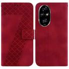 For Honor 200 Pro 5G Seven-shaped Embossed Leather Phone Case(Red) - 1