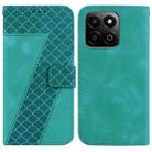 For Honor Play 60 Plus Seven-shaped Embossed Leather Phone Case(Green) - 1