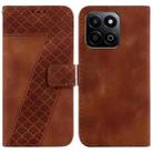 For Honor Play 60 Plus Seven-shaped Embossed Leather Phone Case(Brown) - 1