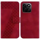 For Honor Play 60 Plus Seven-shaped Embossed Leather Phone Case(Red) - 1