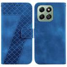 For Honor X6b Seven-shaped Embossed Leather Phone Case(Blue) - 1