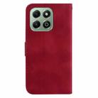 For Honor X6b Seven-shaped Embossed Leather Phone Case(Red) - 3