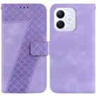 For Honor X60i Seven-shaped Embossed Leather Phone Case(Purple) - 1