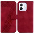 For Honor X60i Seven-shaped Embossed Leather Phone Case(Red) - 1