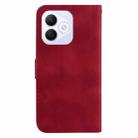 For Honor X60i Seven-shaped Embossed Leather Phone Case(Red) - 3