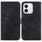 For Honor X60i Seven-shaped Embossed Leather Phone Case(Black) - 1