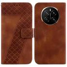 For Honor Magic7 Seven-shaped Embossed Leather Phone Case(Brown) - 1