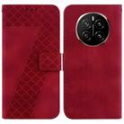 For Honor Magic7 Seven-shaped Embossed Leather Phone Case(Red) - 1