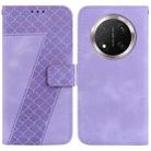 For Honor X9c Seven-shaped Embossed Leather Phone Case(Purple) - 1