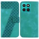 For Honor X8c 4G Seven-shaped Embossed Leather Phone Case(Green) - 1