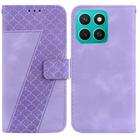 For Honor X8c 4G Seven-shaped Embossed Leather Phone Case(Purple) - 1