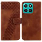 For Honor X8c 4G Seven-shaped Embossed Leather Phone Case(Brown) - 1