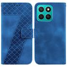 For Honor X8c 4G Seven-shaped Embossed Leather Phone Case(Blue) - 1