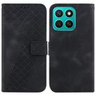 For Honor X8c 4G Seven-shaped Embossed Leather Phone Case(Black) - 1