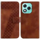 For Honor 400 Lite Seven-shaped Embossed Leather Phone Case(Brown) - 1